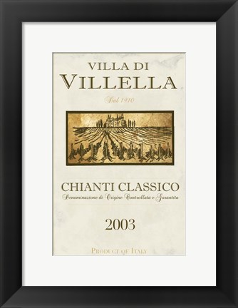 Framed Still Life Wine Label II Print