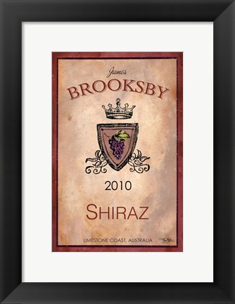 Framed Still Life Wine Label III Print