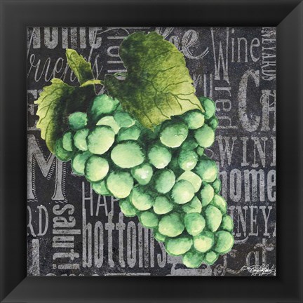 Framed Wine Grapes II Print