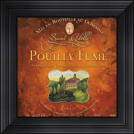 Framed Still Life Wine Label Square VI Print