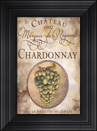 Framed Still Life Wine Label X Print