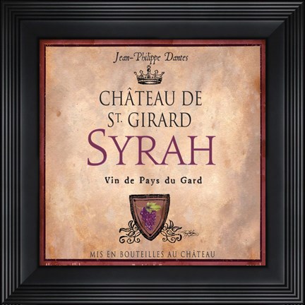 Framed Still Life Wine Label Square VII Print