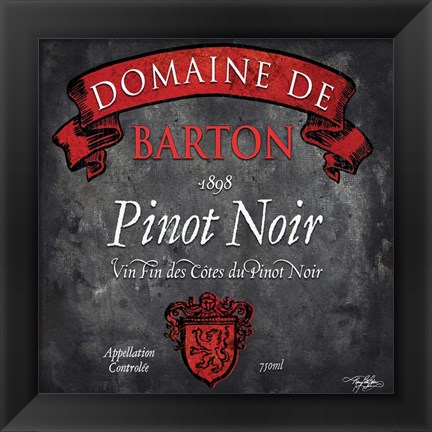 Framed Still Life Wine Label Square VIII Print