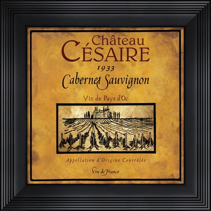 Framed Still Life Wine Label Square IX Print