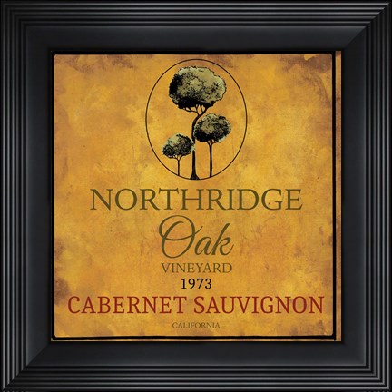 Framed Still Life Wine Label Square I Print