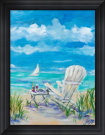 Framed Beach Lounging Print