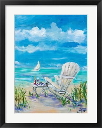 Framed Beach Lounging Print