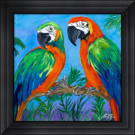 Framed Island Birds Square I Print