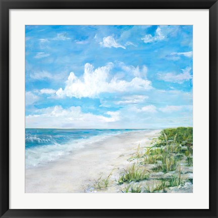 Framed Day At The Beach Square Print