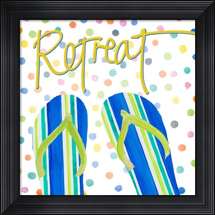 Framed Flip Flop Retreat I Print