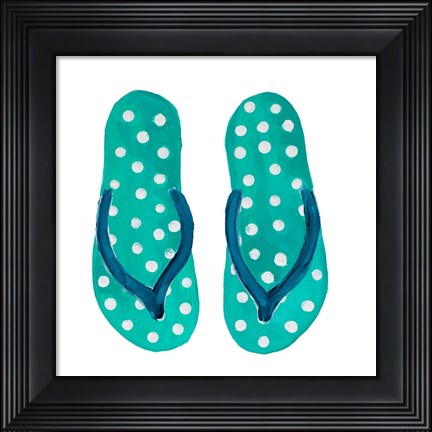 Framed Polka Dot Flip Flops I Print