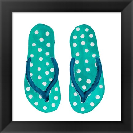 Framed Polka Dot Flip Flops I Print