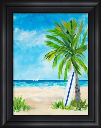 Framed Tropical Surf I Print
