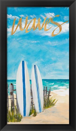 Framed Waves and Surf Print