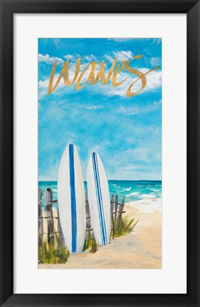 Framed Waves and Surf Print