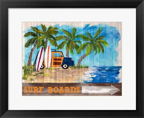 Framed Surf Boards Print