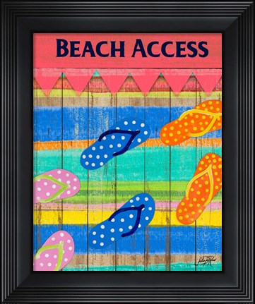 Framed Colorful Beach Access Print