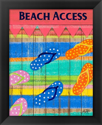 Framed Colorful Beach Access Print