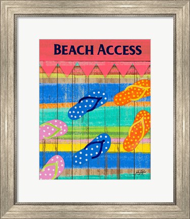 Framed Colorful Beach Access Print