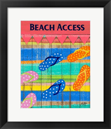 Framed Colorful Beach Access Print