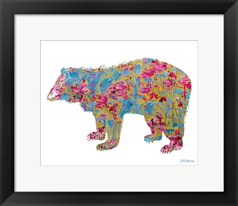 Framed Colorful Bear Print