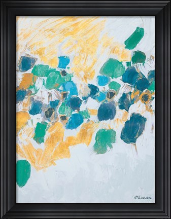 Framed Gold &amp; Teal Internodes Print