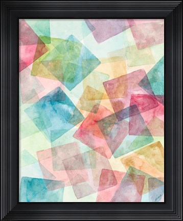 Framed Merging Shapes I Print