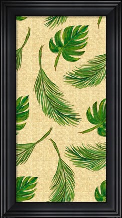 Framed Palms On Linen Pattern Print