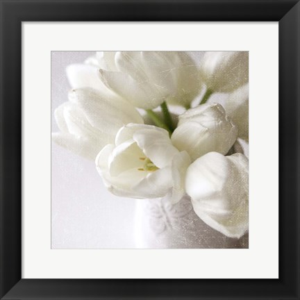 Framed Vanishing in the White Elegance Square Print