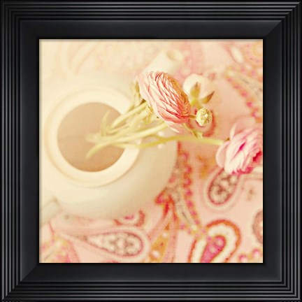 Framed Teapot with Peonies Print