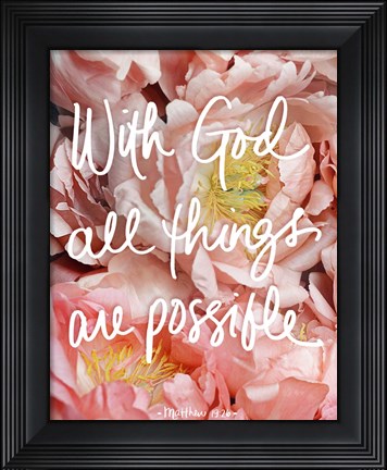 Framed With God all things are possible Print