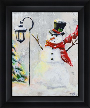 Framed Jolly Snowman Print