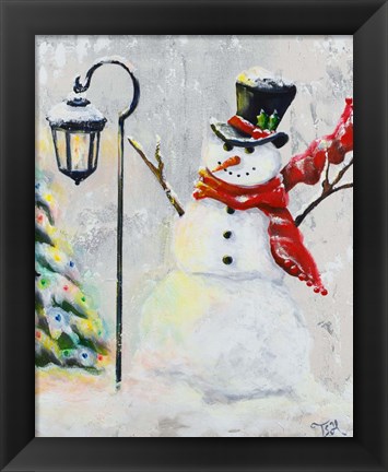 Framed Jolly Snowman Print