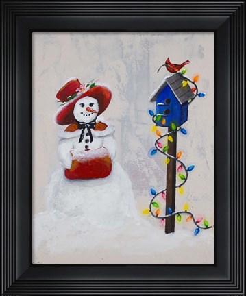 Framed Jolly Snow Woman Print