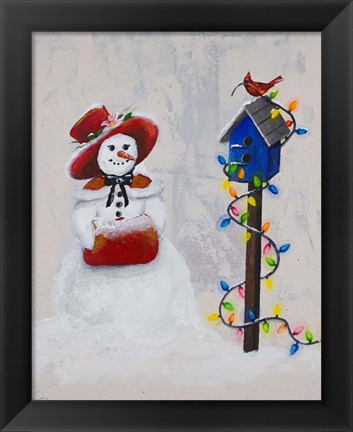 Framed Jolly Snow Woman Print