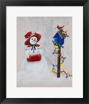 Framed Jolly Snow Woman Print