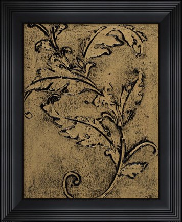 Framed Leaf Scroll I Print