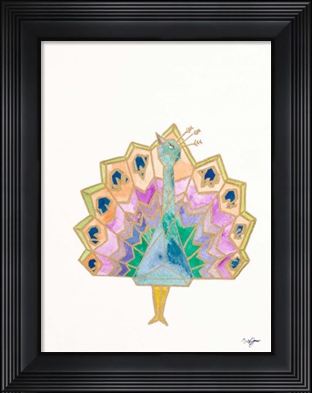 Framed Origami Peacock Print
