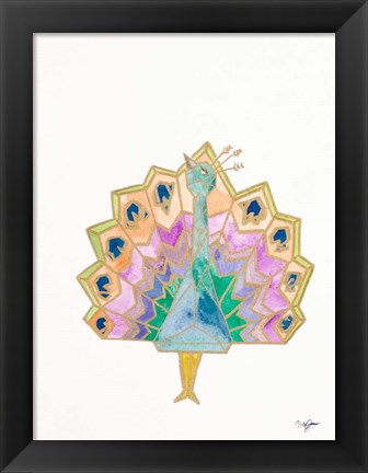 Framed Origami Peacock Print