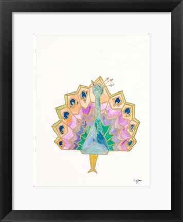 Framed Origami Peacock Print