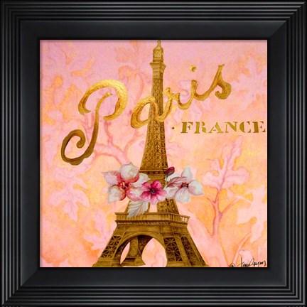 Framed Gold Paris Eiffel Print