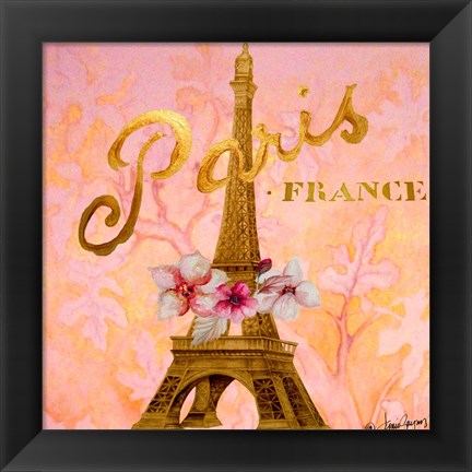 Framed Gold Paris Eiffel Print