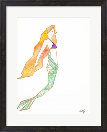 Framed Origami Mermaid Print