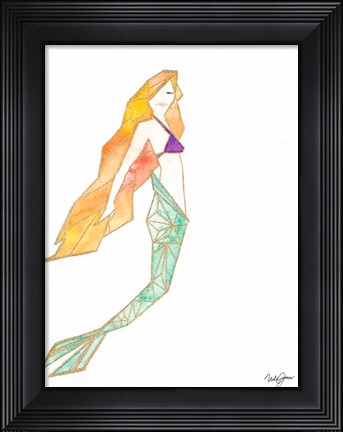 Framed Origami Mermaid Print