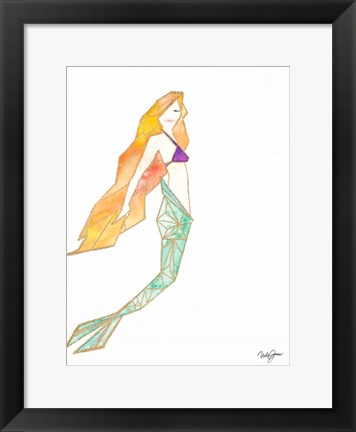 Framed Origami Mermaid Print