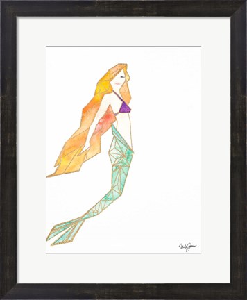 Framed Origami Mermaid Print