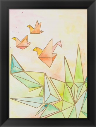 Framed Origami Cranes Print