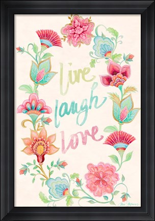Framed Live Laugh Love Wreath Print