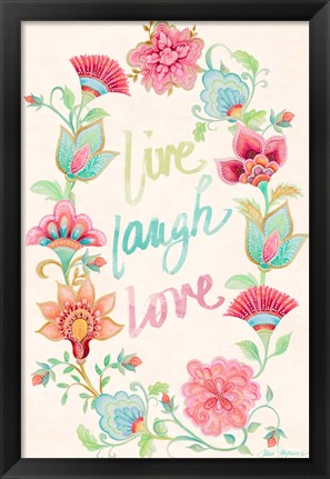 Framed Live Laugh Love Wreath Print