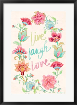 Framed Live Laugh Love Wreath Print
